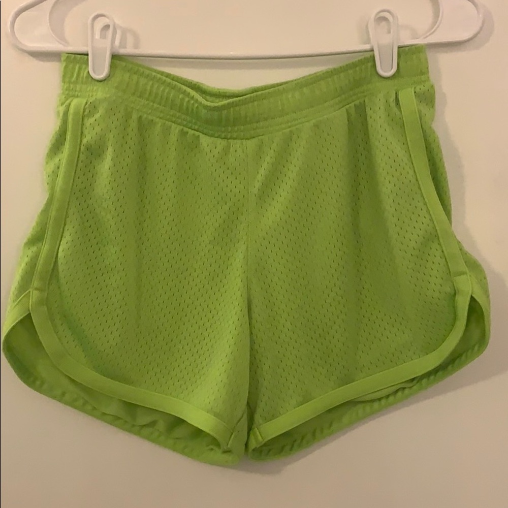lime green athletic shorts